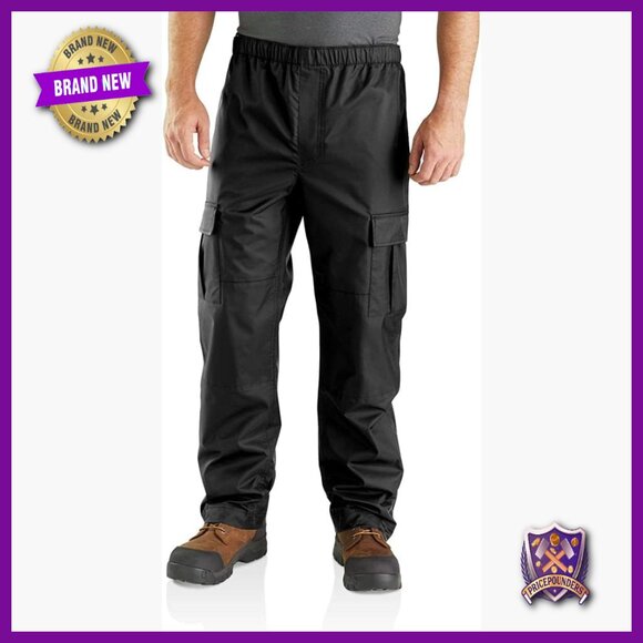 Waterproof Work Pants Nylon Cargo Pockets Elastic Waist 31 Inseam